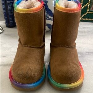 UGG Kids Boots with Rainbow Trim